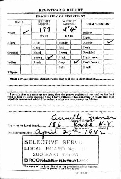 Vincent (Jim) Lanzaro Military Record
