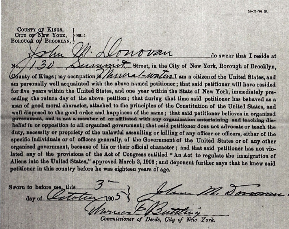 Adolph Nori Naturalization Record