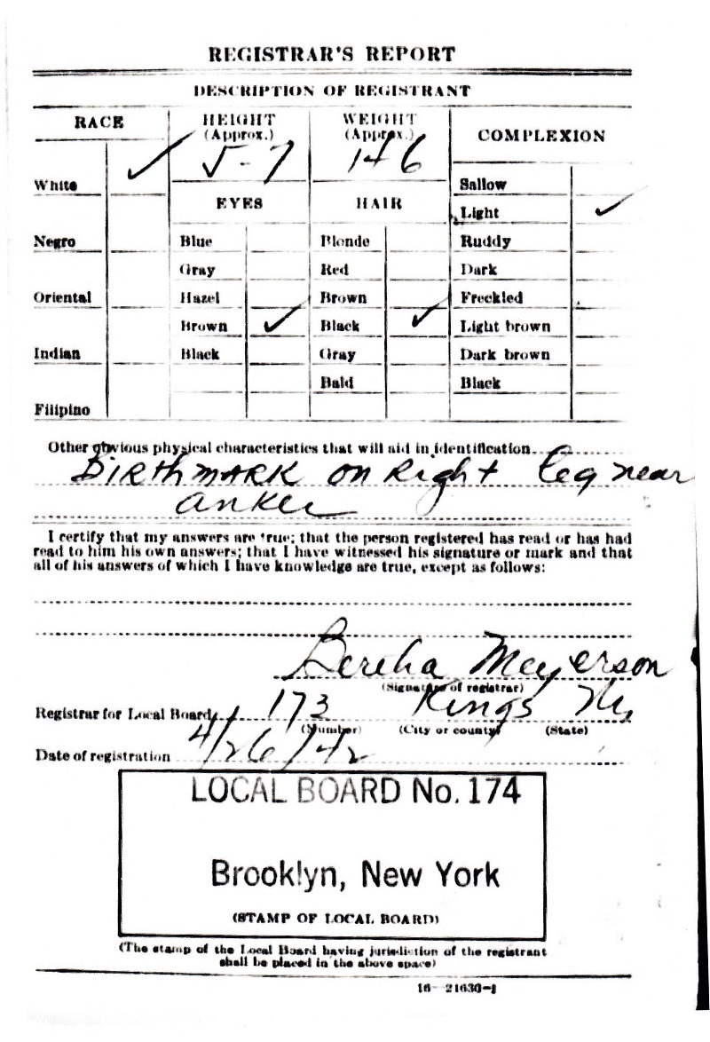 Adolph Nori Military Records
