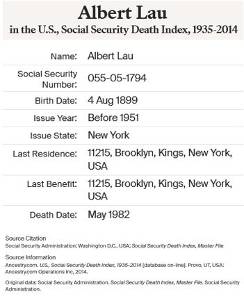 Albert H. Lau SSDI