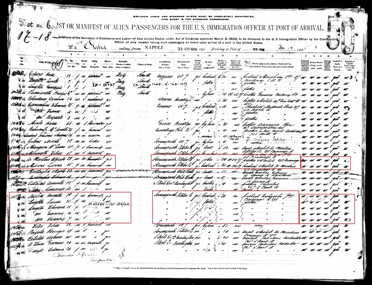 Alfred DeMartino Immigration Record