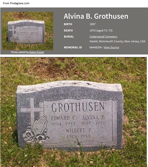 Alvina Grothusen Cemetery Record