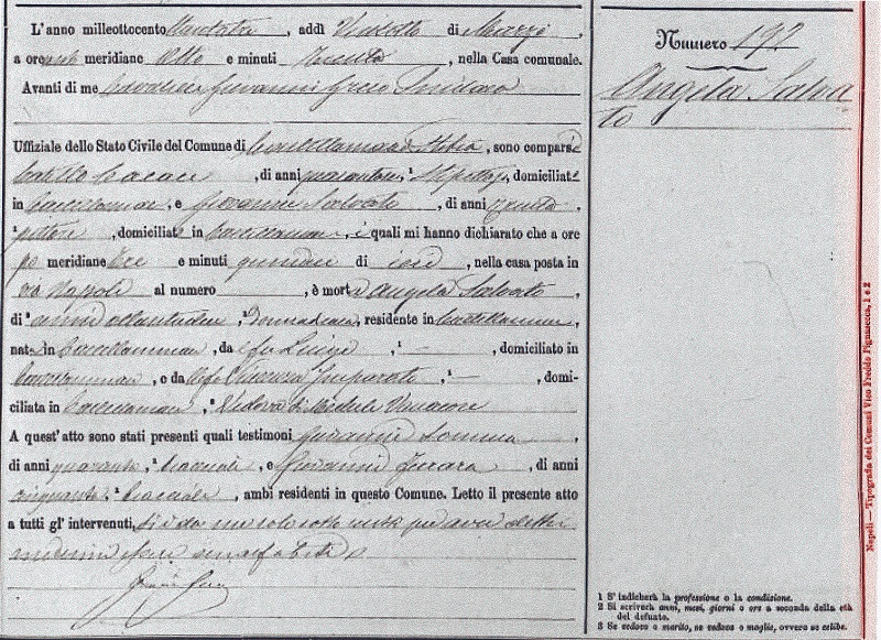 Angela Salvato Vanacore Death Record