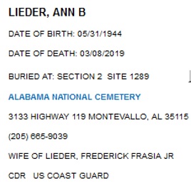 Ann Christine Bruno Death Record