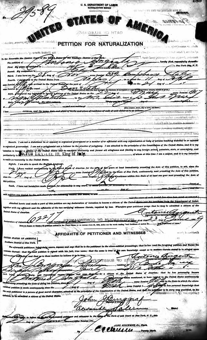 Anthony Augenti Naturalization