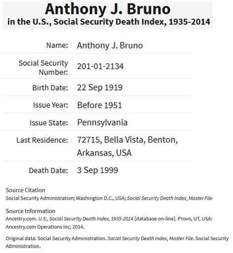 Anthony Bruno SSDI