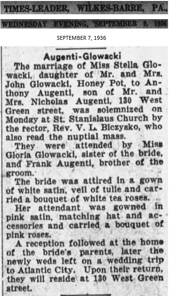 Anthony Augenti and Stella Glowacki Marriage