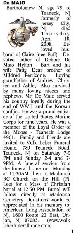 Bart De Maio Obituary