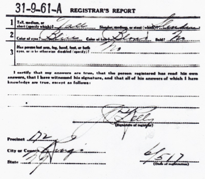 William Albert Lau Military Records