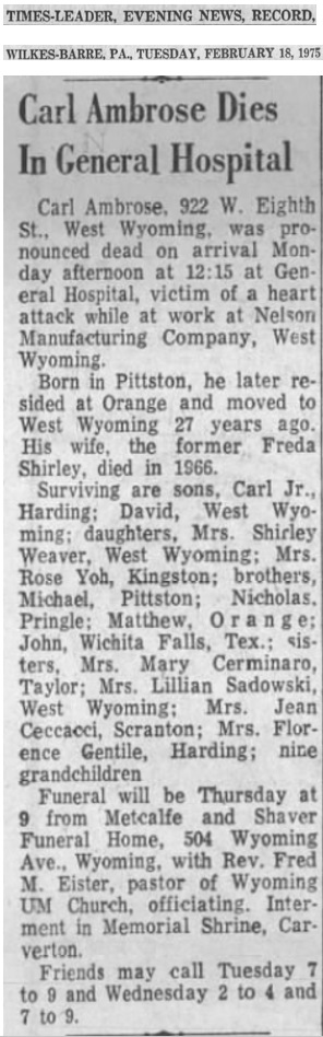 Carl Ambrose Obituary