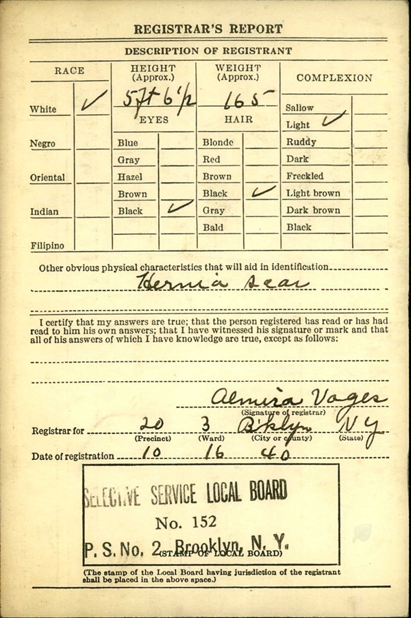 Catello Grosseto WW2 Draft Registration