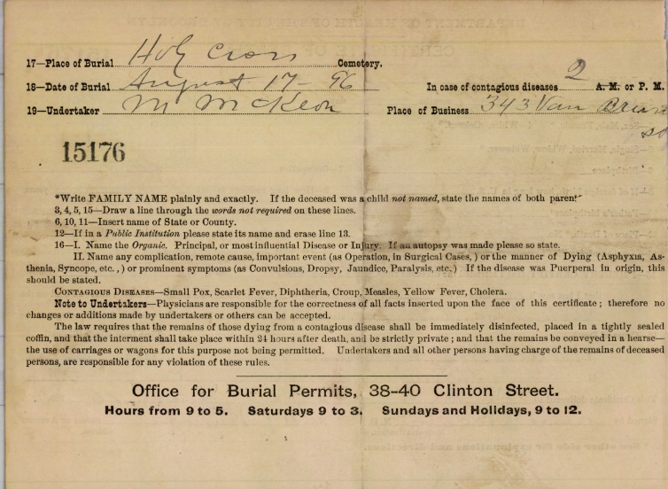 catherine Lanzaro Death Certificate