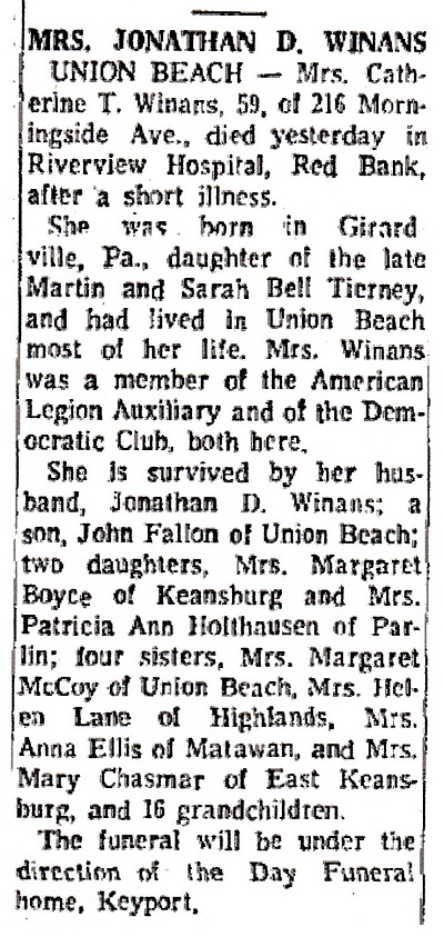 Catherine Tierney Winans Obituary