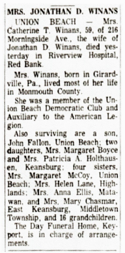 Catherine Tierney Winans Obituary
