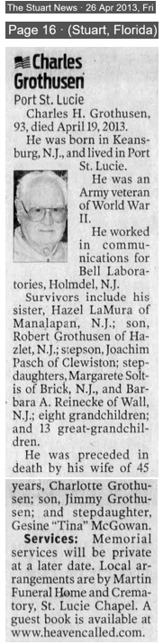 Charles Grothusen Obituary