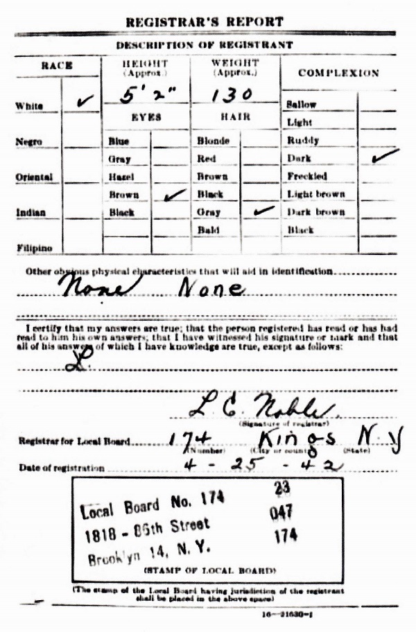 Charles E. Ward Military Record