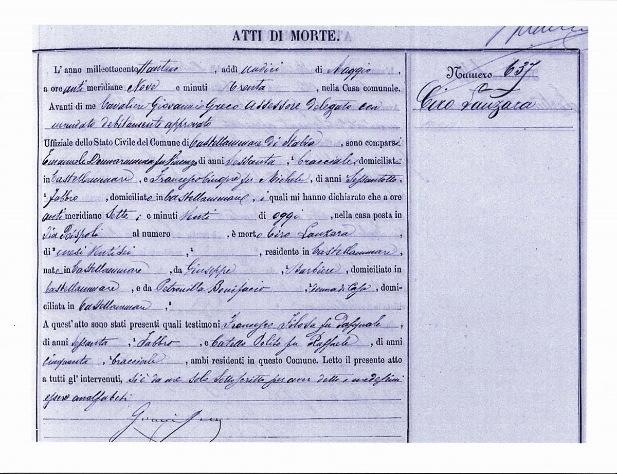 Ciro Lanzara Death Record