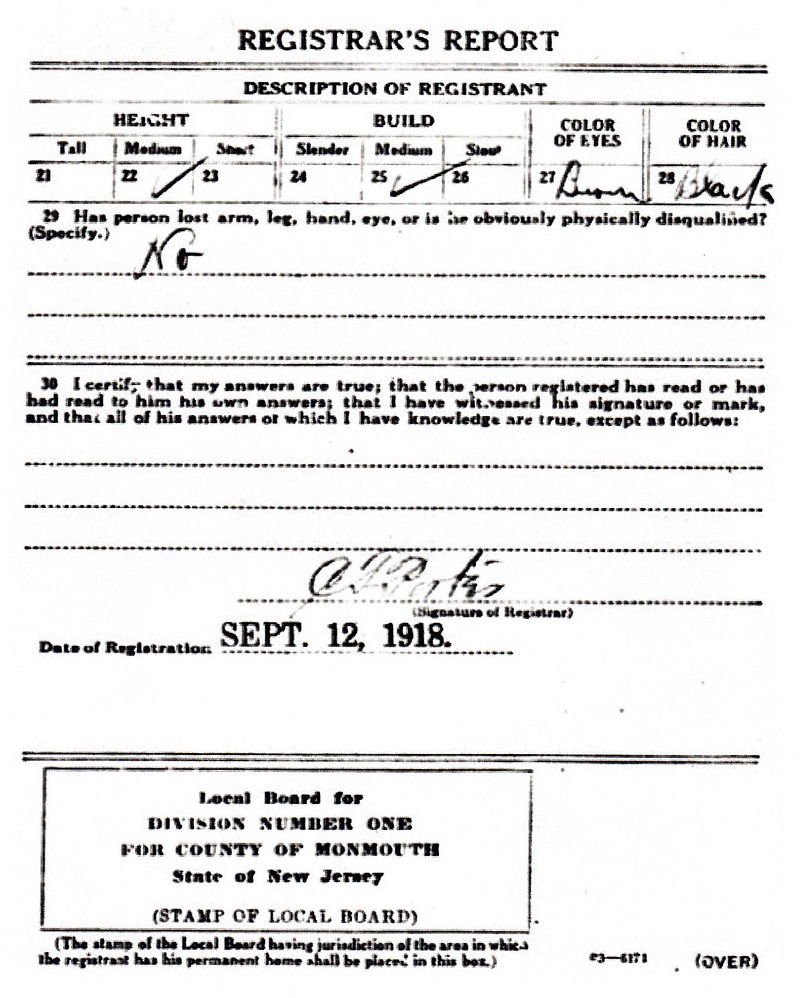 Ciro Eugene Lanzaro World War I Draft Registration