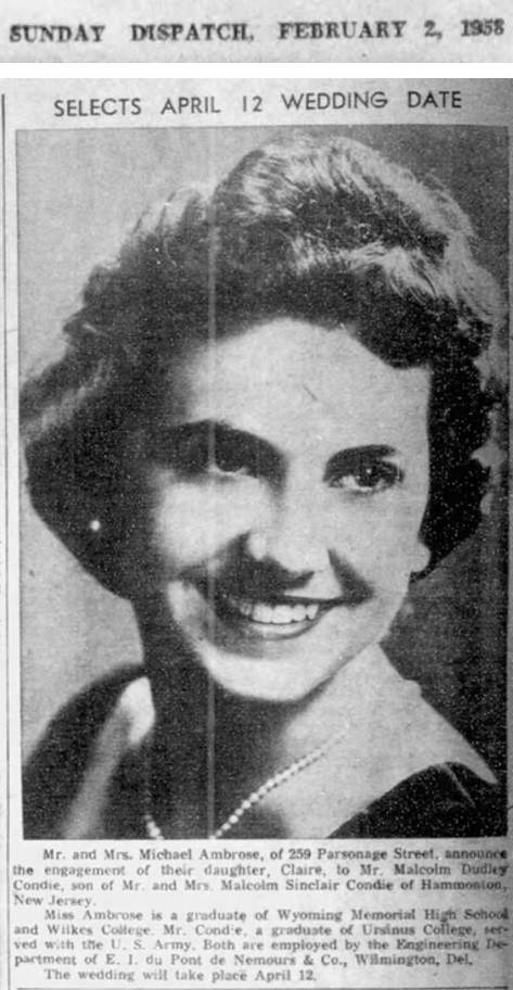Claire Ambrose and Malcolm Condie Marriage