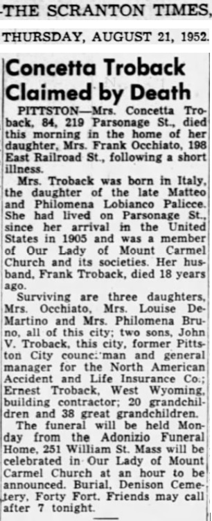 Concetta Balice Trobacco Obituary
