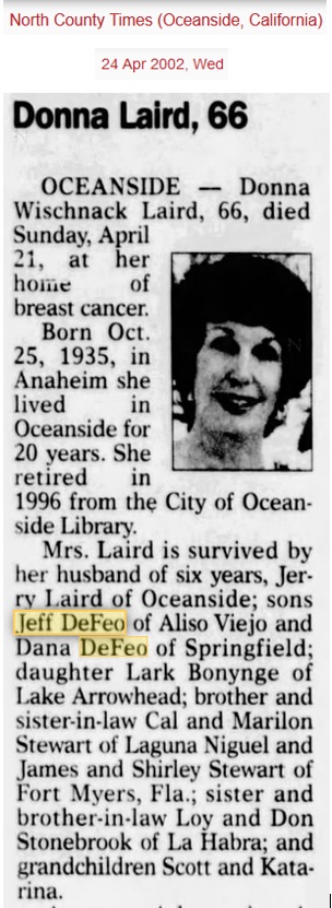 Donna Stewart Laird Obit