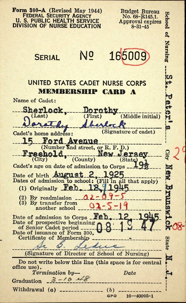 Dorothy Sherlock LaMura Nurse
