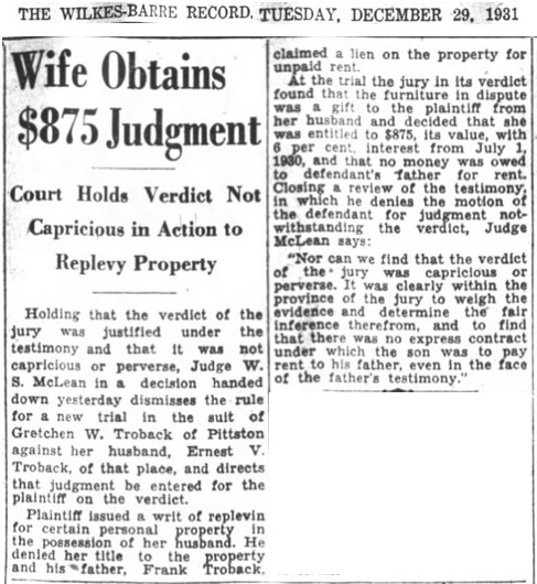 Ernest Trobacco Marriage Record