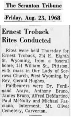 Ernesto Trobacco Obituary