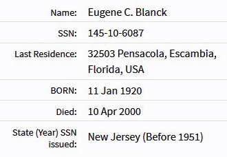 Eugene C. Blanck SSDI