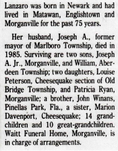 Evelyn Lanzaro Obituary