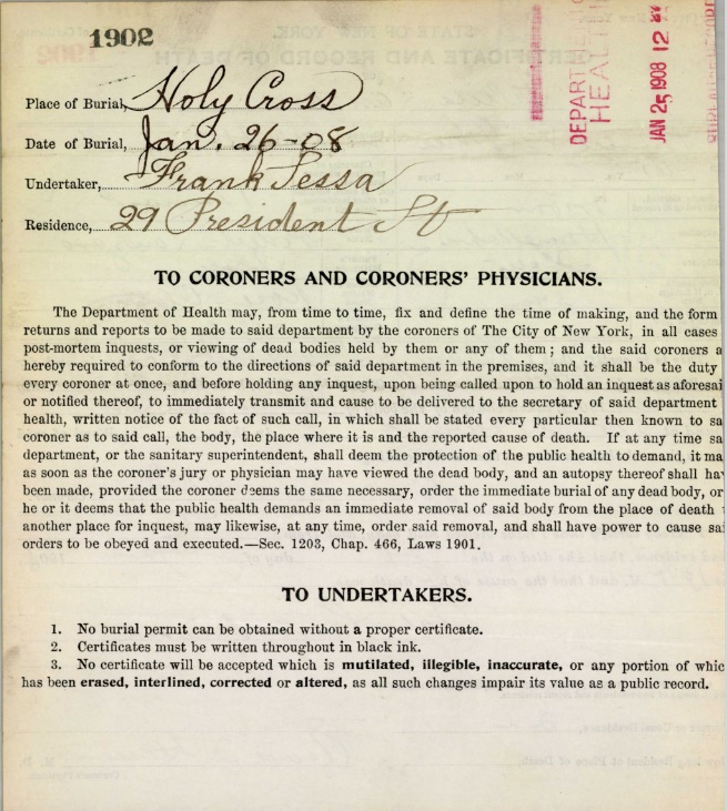 fELICIA Lanzara Death Record
