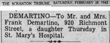 Frances Louise DeMartino Birth