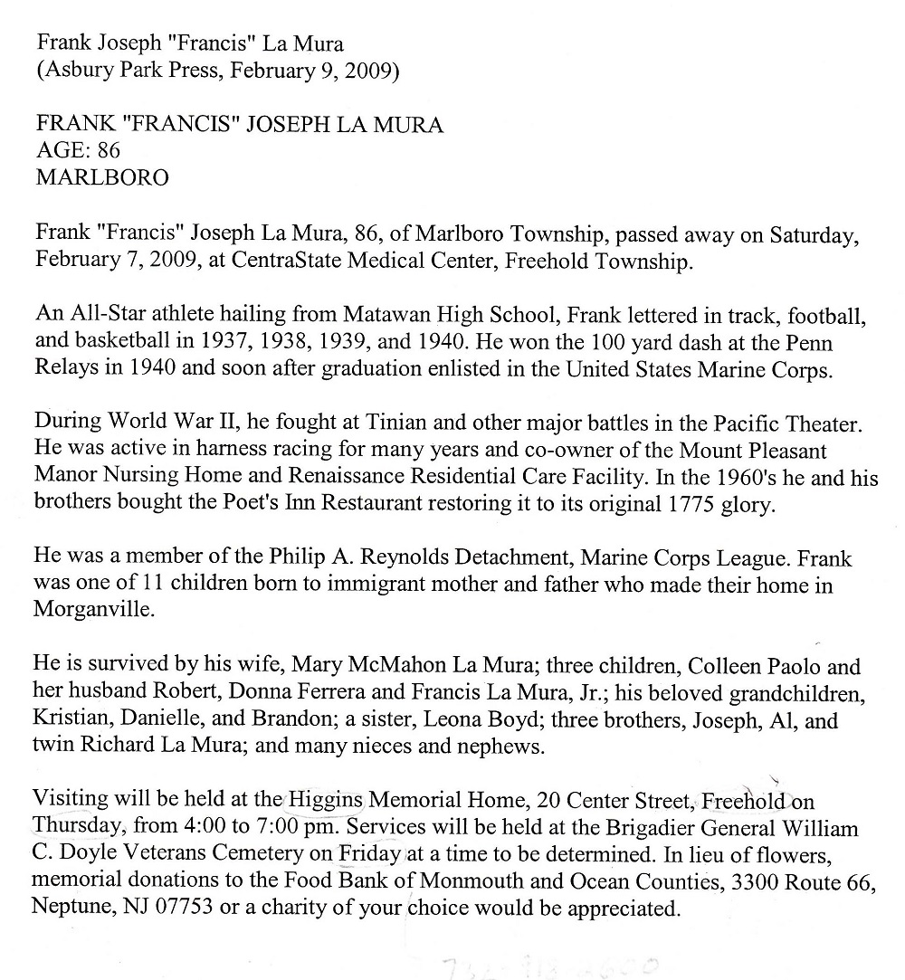 Frank LaMura Obituary
