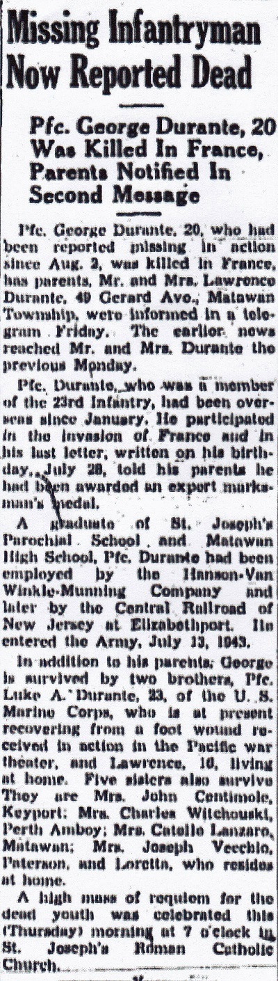 George T. Durante Obituary