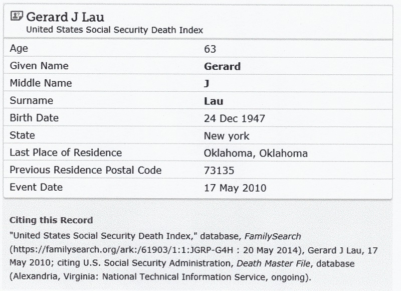Gerard J. Lau Jr. SSDI