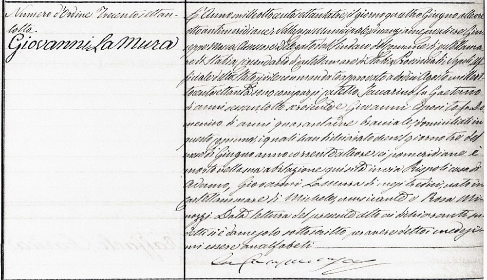 Giovanni LaMura Death Record