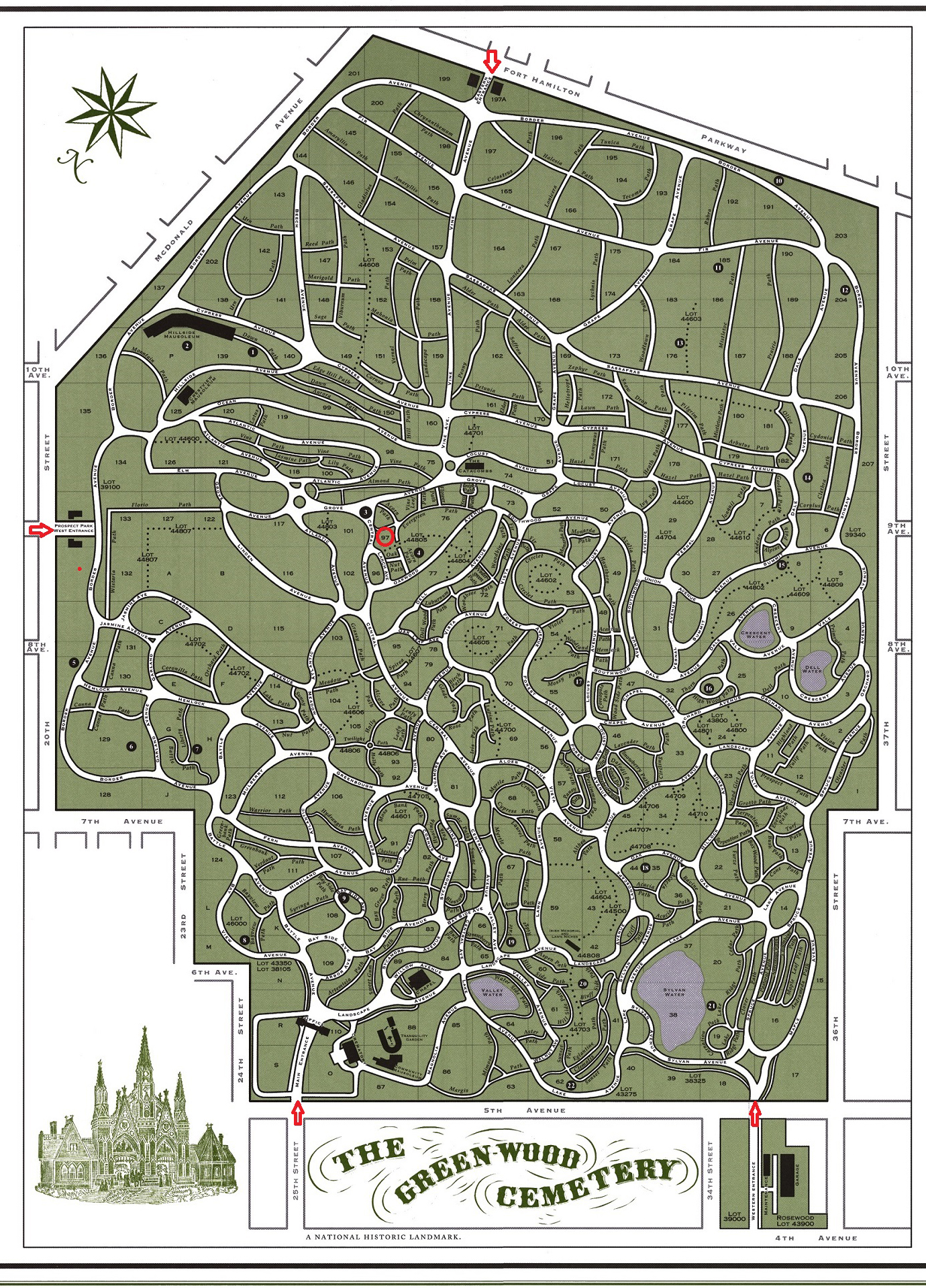 Greenwood Cemetery Map