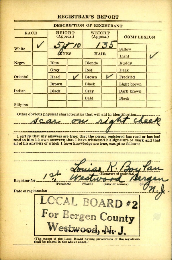 Henry H. Weilage Military Record