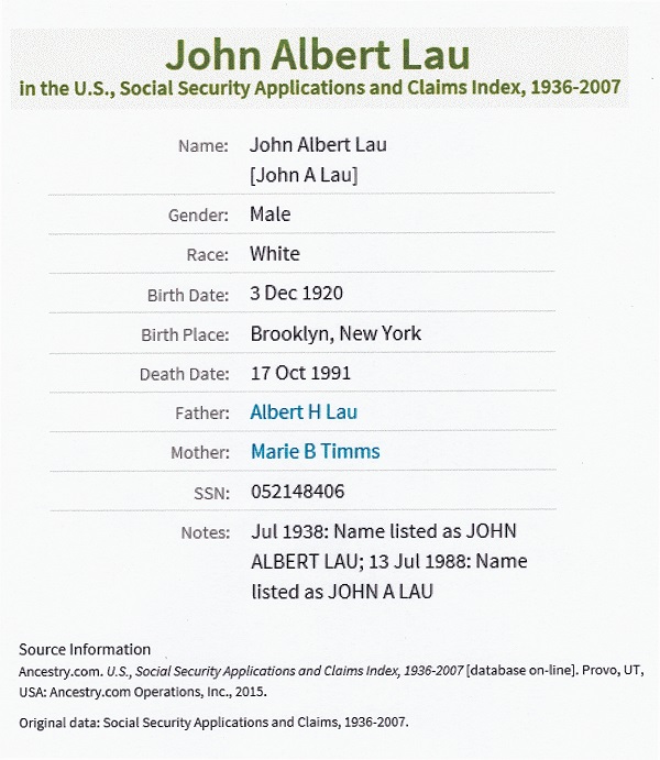 John A. Lau, Sr. SSACI