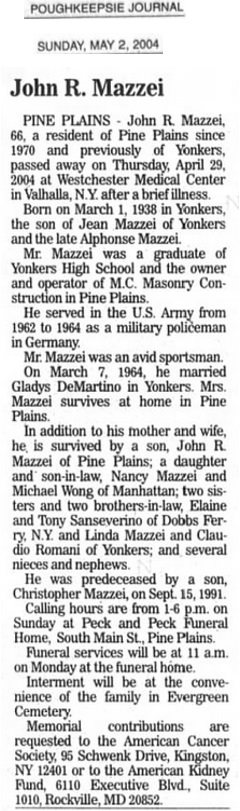 John Mazzei Obituary