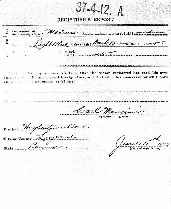 John Trobacco Military Record