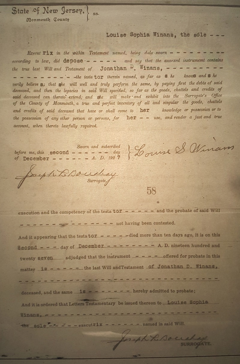 Last Will & Testament of Isaac Winans