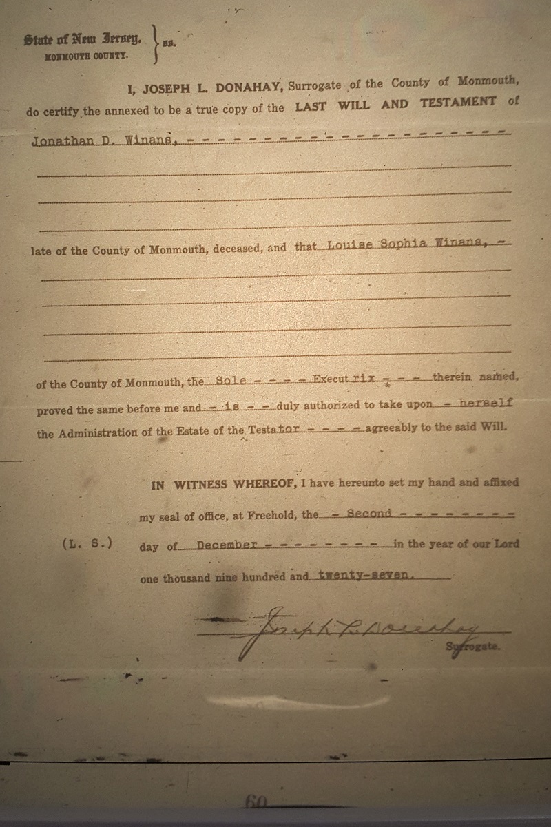 Last Will & Testament of Isaac Winans
