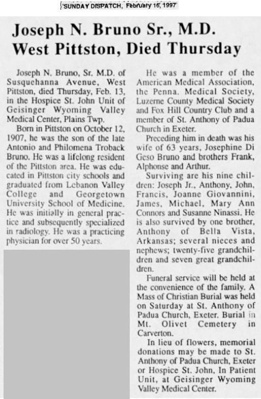 Joseph Bruno Obituary
