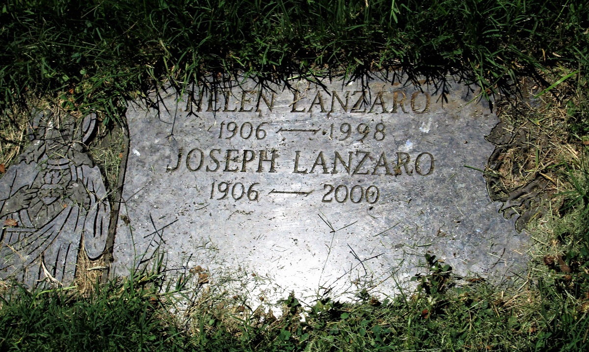 Greenwood Cemetery grave of Joseph and Helen Lanzaro