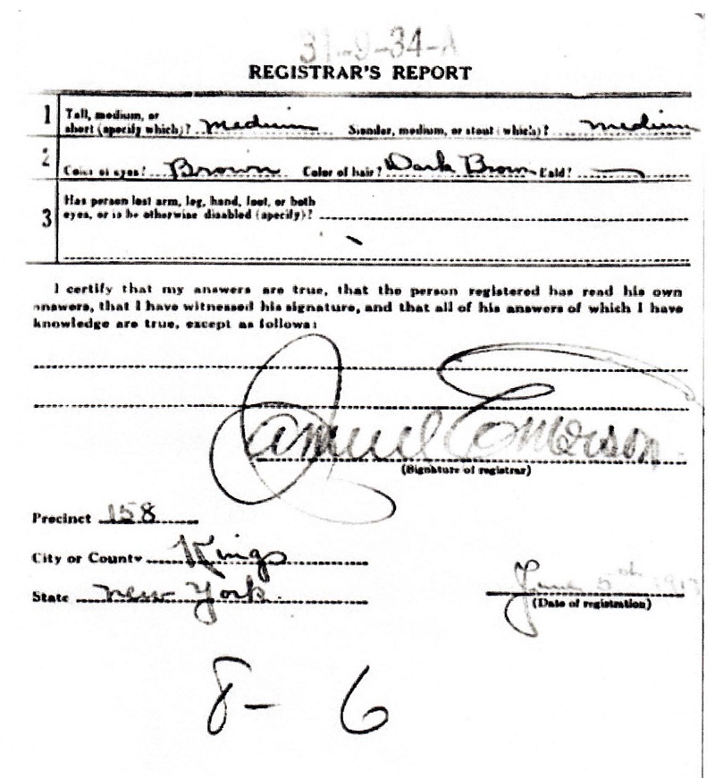 Joseph LaMura Sr. Military Records