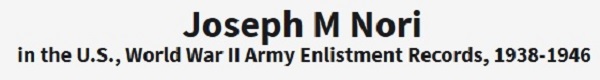 Joseph M. Nori Military Record
