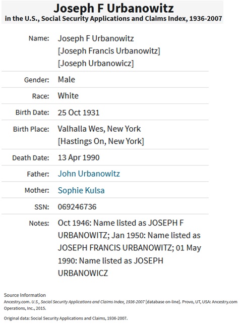 Joseph F. Urbanowicz SSACI