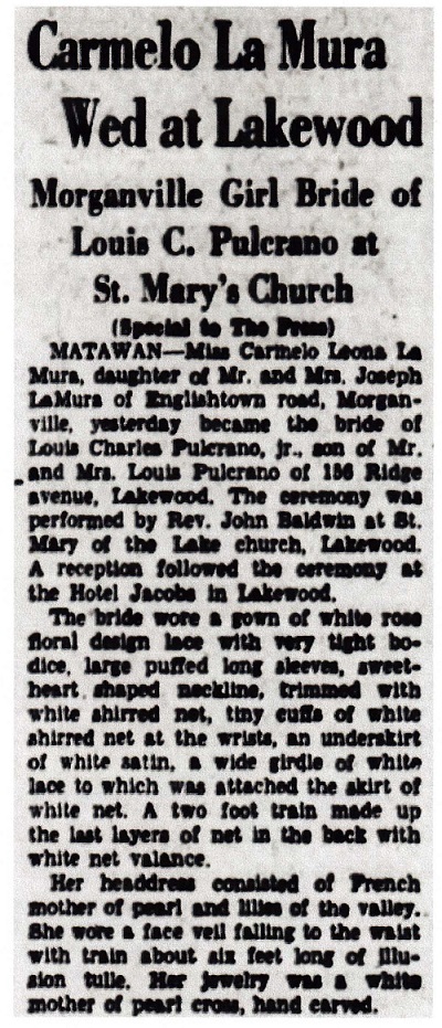 Carmela LaMura and Louis Pulcrano Marriage