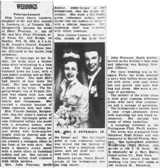 Louise Lanzaro and Peter Peterson Wedding